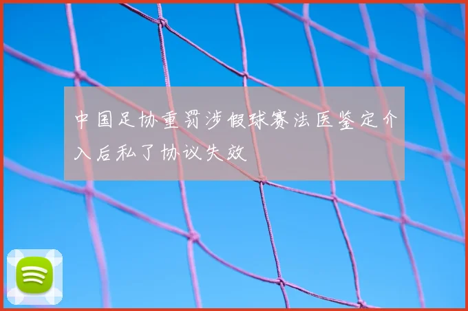 中国足协重罚涉假球赛法医鉴定介入后私了协议失效